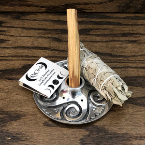Round Swirl Candle and Incense Burner