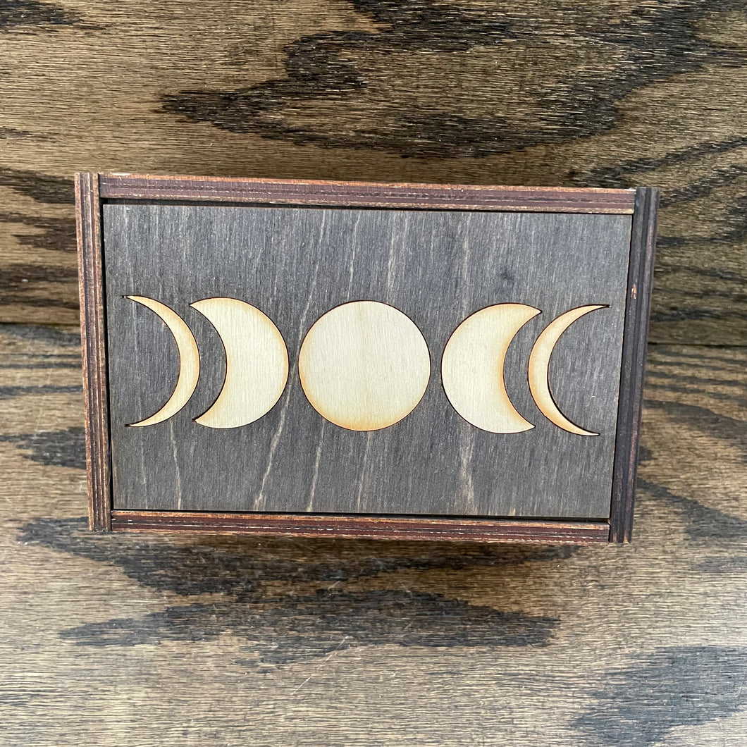 Wood Moon Phase Box (Wood Inlay)